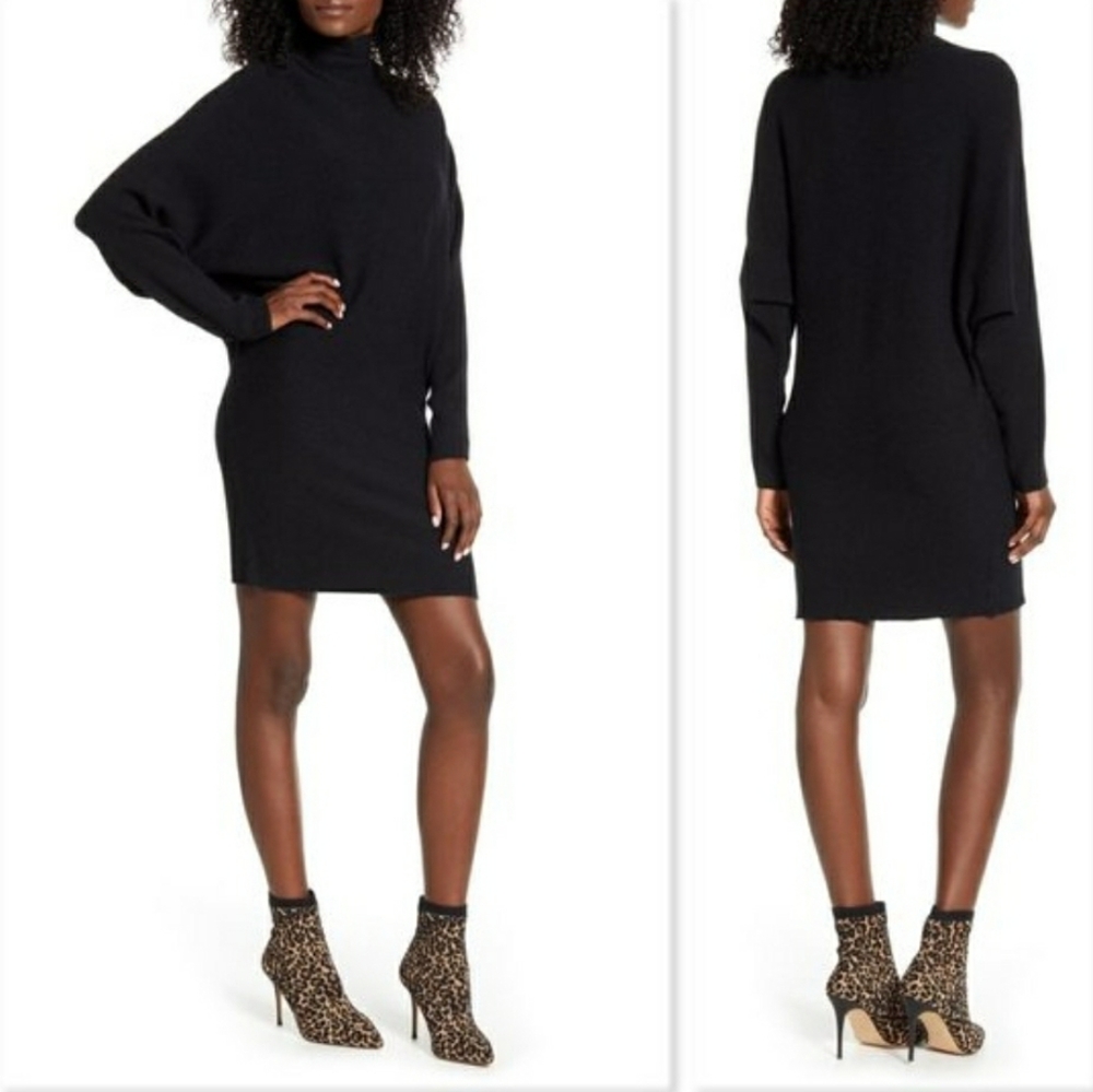NWT Leith Black sweater mini dress
